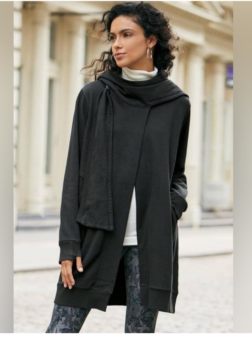 Soft Surroundings Go Lively Travel Wrap Black Jacket size Medium